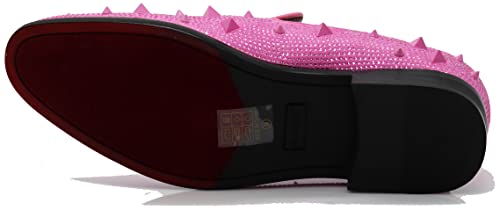Image of SPK24 Men Vintage Spikes Sparkle Formal Tuxedo Stage Fashion Slip On Loafer Dress Shoes