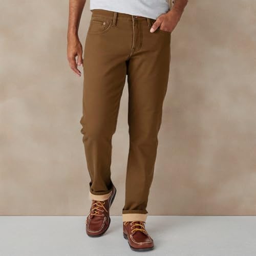 Weatherproof Vintage 1948 Fleece-Lined Jeans Classic Straight Leg Tan 40W x 32L4