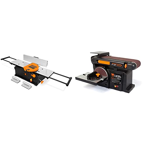 Wen Jt833H 10-Amp 8-Inch Spiral Benchtop Jointer With Extendable Table & 6502T 4.3-Amp 4 X 36 In. Belt And 6 In. Disc Sander With Cast Iron Base #TOP22