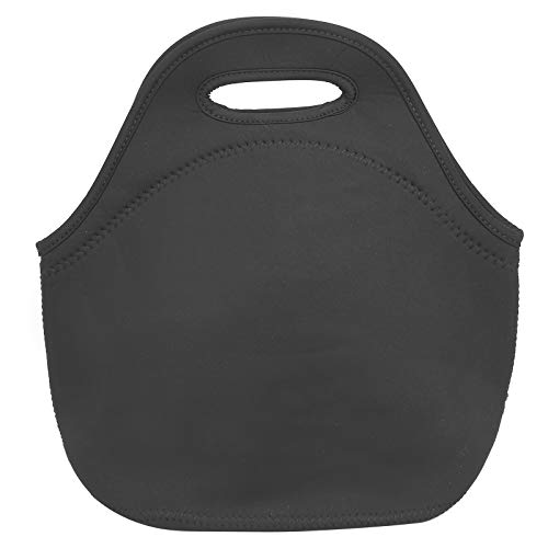 Zipper Design Large Neoprene Insulated Lunch Bag, Lunch Tote, Camping School for Picnic Men Women Adults Kids Office(Pure black) - Image 2