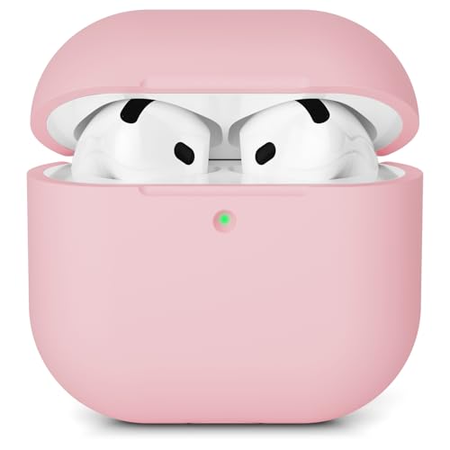 AOTUAO Custodia Compatibile con AirPods 4 (2024) Custodia Case, Case Protettiva Antiurto Antiscivolo in Silicone per AirPods 4a Generazione Cover Custodia, LED Frontale Visibile, Rosa