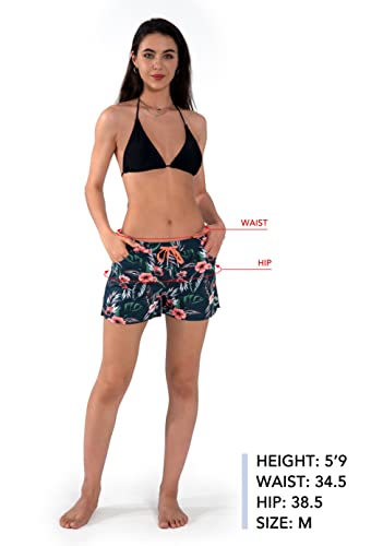 Actleis Womens Swim Shorts Upf50+ Board Shorts Quick Dry Beach Shorts Drawstring Sports Summer Bottom L Cattleya #TOP1