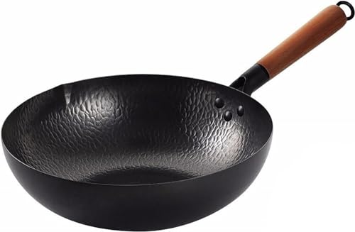 Wok de Hierro Fundido con Tapa de Vidrio 34cm