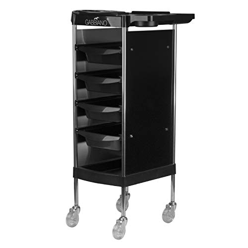 ACTIVESHOP Gabbiano FX11-B - Carro de peluquería con ruedas, color negro