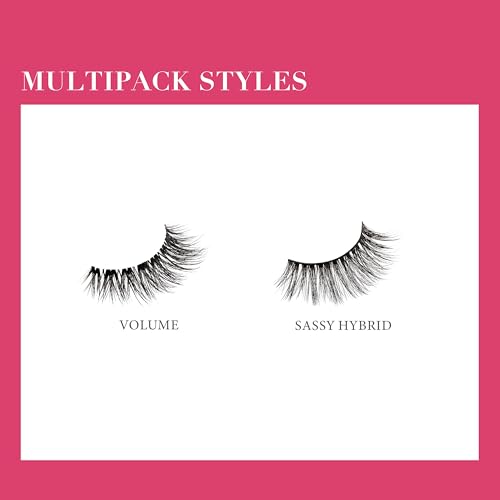 KISS Lash Couture LuXtensions Collection False Eyelashes Multipack, Flat Lash Technology, Super Slim Lash Band, Real Lash Extension Fibers, Reusable Strip Lashes, 'Volume Full Set', 4 Pairs - Image 6
