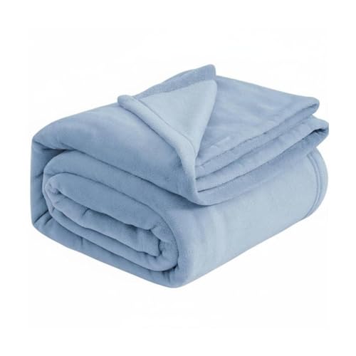 Gralara Couverture en Flanelle Douce Léger Plaid en Polaire Toutes Saisons pour Canapé, Sky Blue, 150x200cm