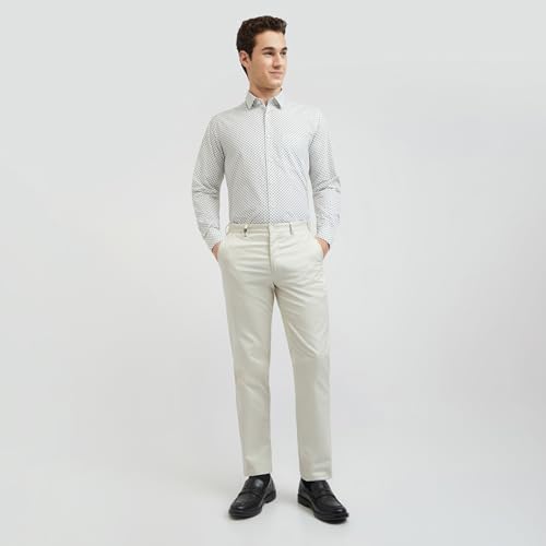 Image of Raymond Men's Pure Cotton Print Pattern Slim Fit Regular Collar Full Sleeve Casual Shirt