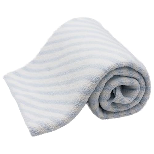 Image of Chenille Baby Blanket, Toddler Blanket, Soft & Plush, 40x30 Inches (BLUE STRIPES)