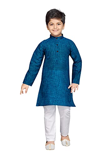 Image of BABA AND BABY Boy's Cotton Kurta Pyjama Set
