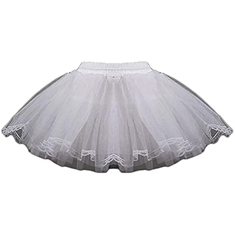 METEMEI 3 Layers Girls Slip Flower Girl Petticoat Crinoline Hoopless Skirt Underskirt for Kids KPT2 Girls' Slip (Medium, White) Cover