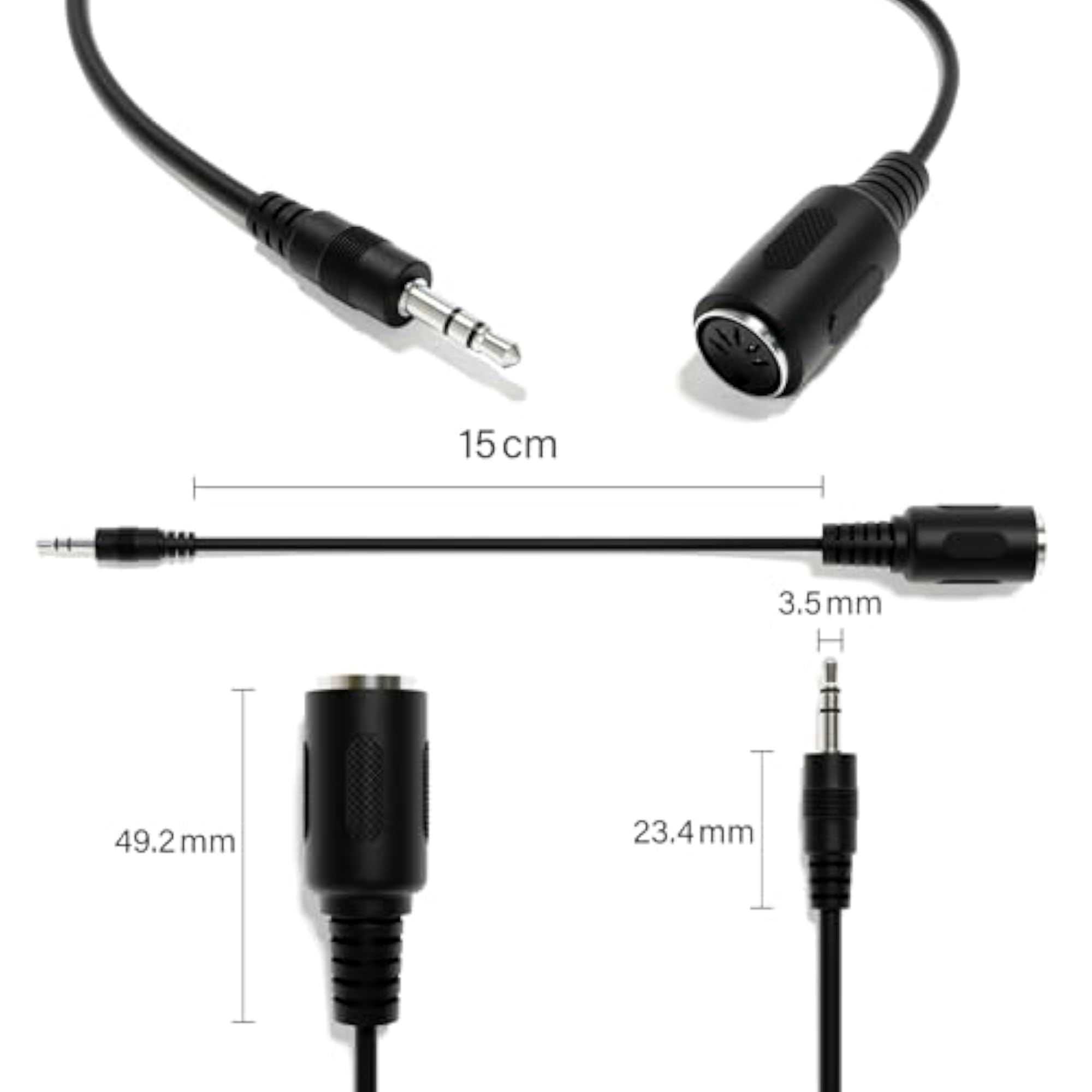 Audio Breakout Cable - TRS 3.5mm to MIDI 5 Pins DIN Female - Type A