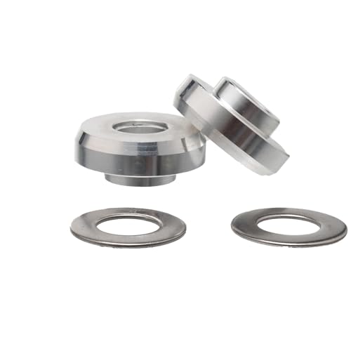 Zxturbi Bully 3/8 Zoll auf 14 mm Achsenadapter-Set (Paar) mit Unterlegscheiben, kompatibel mit BMX Park & Street Bikes, aus robustem 7075 Aluminium