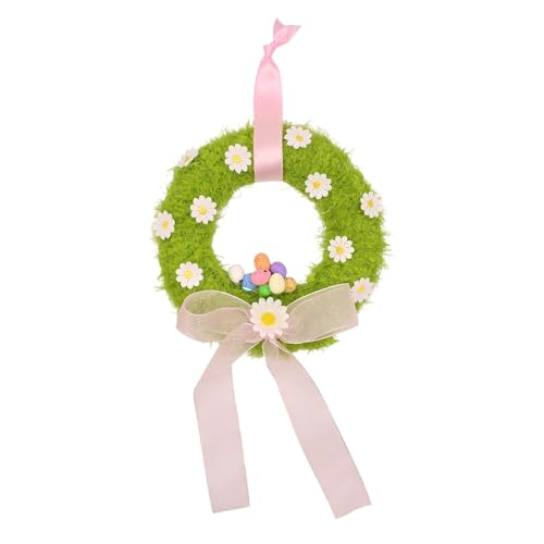 Nishiyuenyi Corona de Huevos de Pascua Guirnalda de Puerta de Pascua Corona de Primavera de Pascua, 25cm