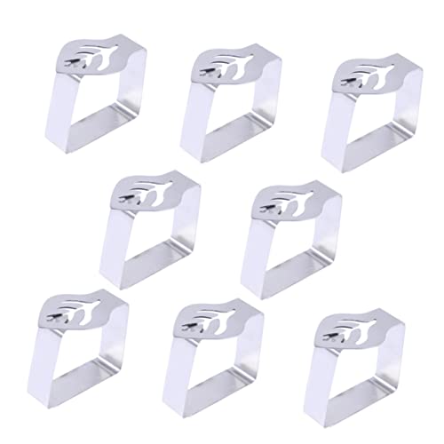 DINHEAROM 8 Piezas Clips para Falda De Mesa Decoración De La De Mesa Satinado Transparente Mantel Negro Mantel De Corredor Platos De Fiesta Titulares Cena Exterior Silver