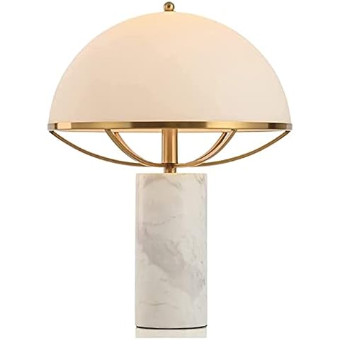Marble Mushroom-Shaped Table Lamp Dome Glass Lampshade Bedroom Bedside Table Lamp Home Living Room Lighting Decoration Cover