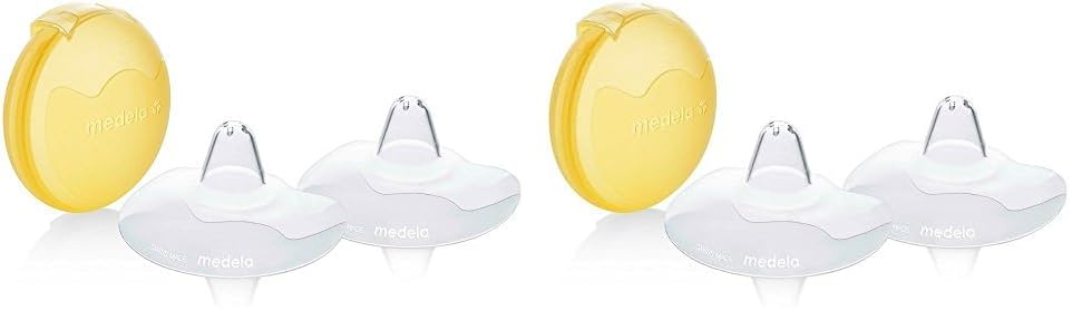 Medela Contact Brusthütchen aus Silikon – Weiches, ultradünnes Design – BPA-frei – 1 Packung mit 2 Hütchen (16 mm) und Aufbewahrungsbox (Packung mit 2)