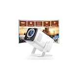 【Built-in Android TV 14 & Auto Vertical Keystone】XuanPad Mini White Smart Projector, WiFi 6 Bluetooth 5.4, Full HD 1080P Portable Mobile Phone Projector with 210° Stand, Compatible with Smartphone