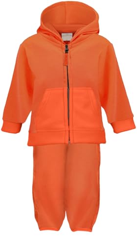 TrailCrest by Treel Infant - Toddler Safety Blaze Orange Full Zip Hoodie Sweatshirt Fleece Jacket & Pants Set