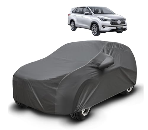 Image of Auto Hub Waterproof Car Cover Compatible with Innova Hycross with Mirror Pockets, Soft Cotton Lining, Hycross Car Cover Waterproof, Grey