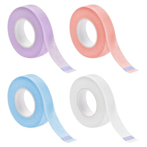 COYUN 4 rollos de cinta de microporos para extensiones de pestañas, Cinta Microporo, Cinta Microporo Eyeliner Cinta Adhesiva para Pestañas para Maquillador Personal, Pegatina de Tapar Párpado