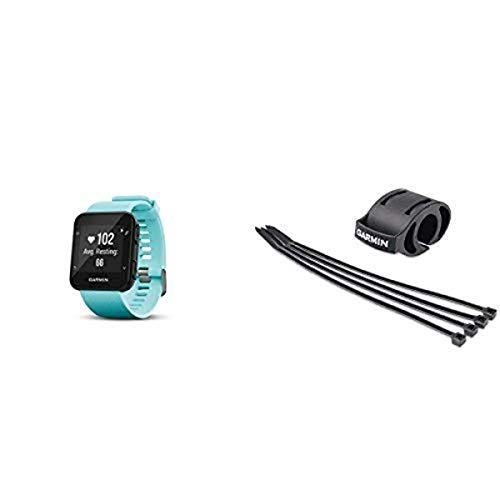Garmin Forerunner 35 Watch and HRM-Tri Heart Rate Monitor, Frost Blue and Bicycle Mount Kit