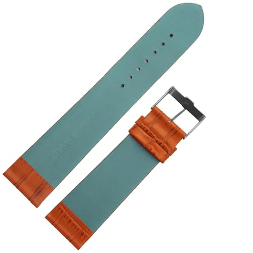 Image of ADAMO 22mm Croco Design Genuine Leather Watch Strap for Men & Boys | Ultra Slim 3mm Thickness Compatible with Tita-n Edge & Similar Watches | Formal & Casual Wear | Silver Buckle | Strap Only