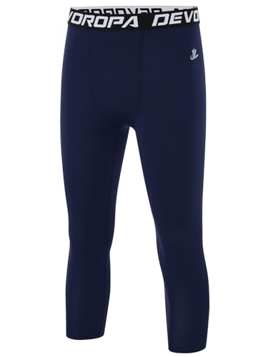 Image of DEVOROPA Boys Leggings Youth Compression Pants Sports Tights Basketball Football Baseball Soccer Baselayer Slim /Regular /Husky