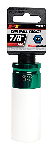 Image of Performance Tool W32922 Performance Tool 1 /2-Inch Impact Drive 7 /8-Inch Thin Wall Socket , Green