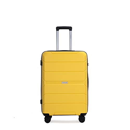Travel Essentials 3-Piece Lightweight Spinner Suitcase Set with TSA Lock (20/24/28 Inch), Yellow2