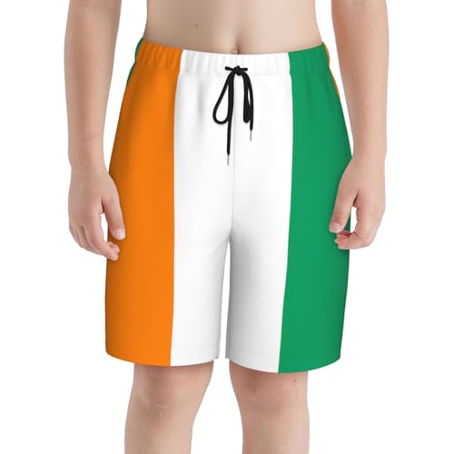 Flag of Cote D'Ivoire Youth Beach Pants, Soft and Breathable, with Drawstring Waist, Suitable for Sports and Leisure.3