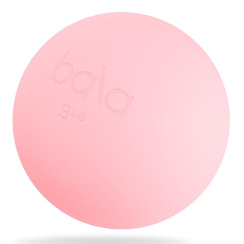 Bala Power Ball Weighted Toning Exercise Ball for Pilates Yoga Home Fitness & More - Workout Ball for Strength & Core Training Aerobics & Working Out to Improve Balance & Sculpt - 3lb Blush
