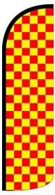Checkered (Red & Yellow) Swooper Flag Feather Fly Knitted Polyester Decorative House