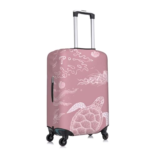 Sea Turtle Jellyfish Coral Suitcase Cover Fashion Luggage Covers Anti-Scratch Elastic Lightweight Protector For Travel Outdoor Small2
