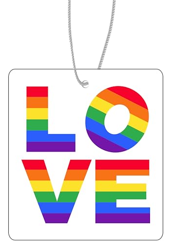 CME.Promo 2 x albero profumato con motivo Love LGBTQ, distributore di profumo auto, deodorante per auto, deodorante, ciondolo profumato auto, set di albero profumato auto