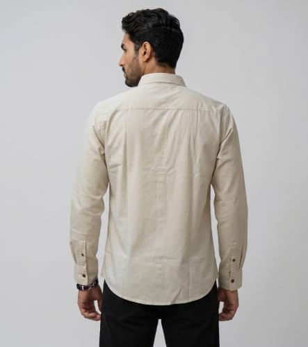 Image of Amazon Brand - INKAST Men Solid Cotton Shirt | Casual Wear | Basic Essential Plain Everyday & Office Wear | Full Sleeve | Regular Fit