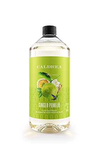 Caldrea Hand Soap Refill, Aloe Vera Gel, Olive Oil and Essential Oils to Cleanse and Condition, Ginger Pomelo Scent, 32 oz