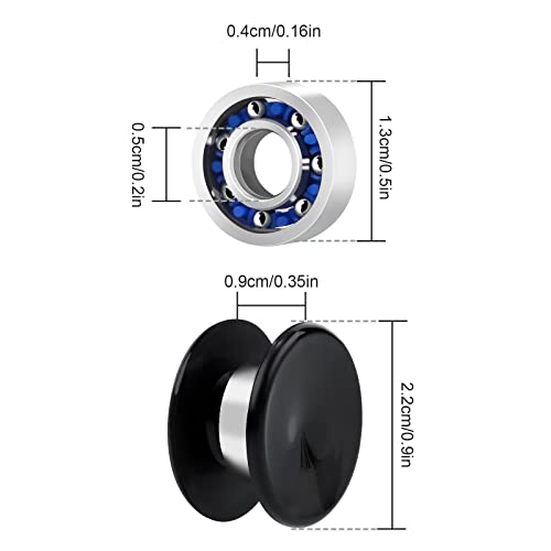 Image of NiArt Fidget Spinner Bearings with Caps 20 Pack, Chrome Steel DIY Set | Sealed Bearing Design Keeps Dust Out for Smooth Precision Spinning, Ideal for Resin Casting Projects, Stress Relief