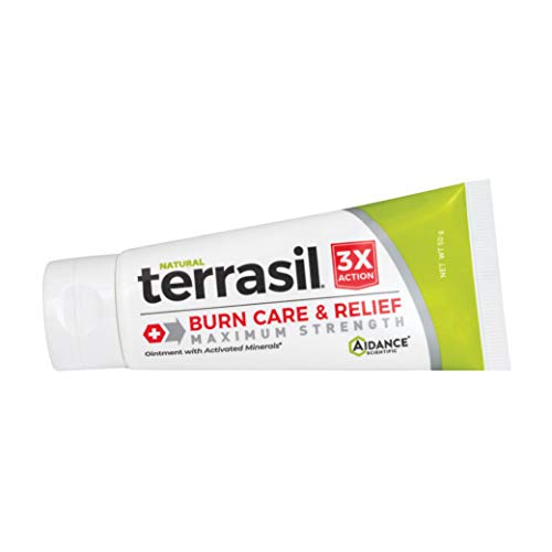 Burn Cream by Terrasil - Natural Gentle Healing for Minor to Medium Burns and Relief from Sunburns - 50g Maximum Strength Tube