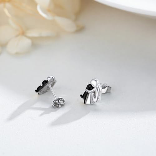 Image of 925 Sterling Silver Dog Earrings Cute Animal Puppy Stud Earrings Dog Jewelry Gifts for Women Girls Pet Lover Hypoallergenic Earrings for Sensitive Ears