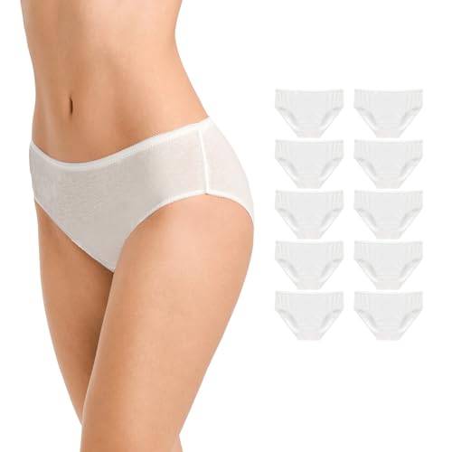 Soft & Breathable Disposable Underwear for Women Perfect for Travel Hotel Spa Hospital Stays Emergencies (10pk)