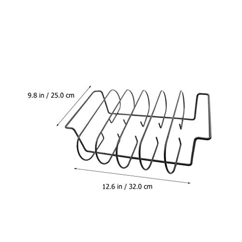 BESPORTBLE Churrasqueira Churrasqueira Grelha Antiaderente Suporte para Assar Churrasco de Ferro Sup