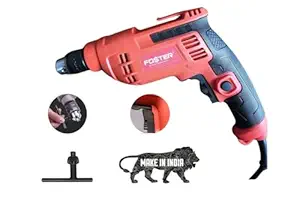 FOSTER FPD-010NX Electric Drill Machine For Home Use with Forward/Reverse Variable speed, Chuck 10mm, 500W, Copper Armature, 2800RPM for Wood & Metal Work