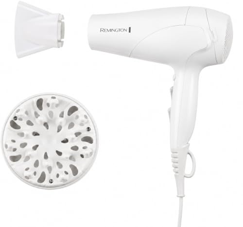 Image of Remington Damage Protection Hair Dryer, Ceramic Ionic Technology | Diffuser and Concentrator Attachments, 3 Piece Set, 1875W Power, 3 Heat and 2 Speed Settings