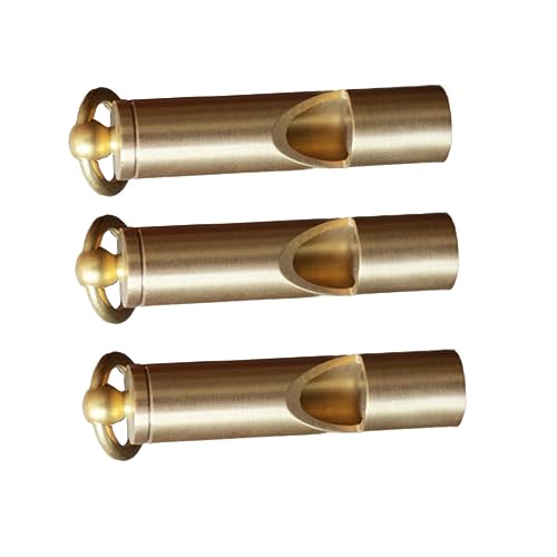 FOYTOKI Metal Whistle Keychain Pendant Durable Brass Construction for Outdoor Use Emergency Signal Vintage Finish