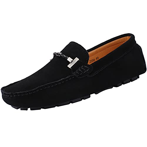 Flat Loafer for Men Suede Leather Slip-on Dress Driving Moccasins Casual Boat Shoes