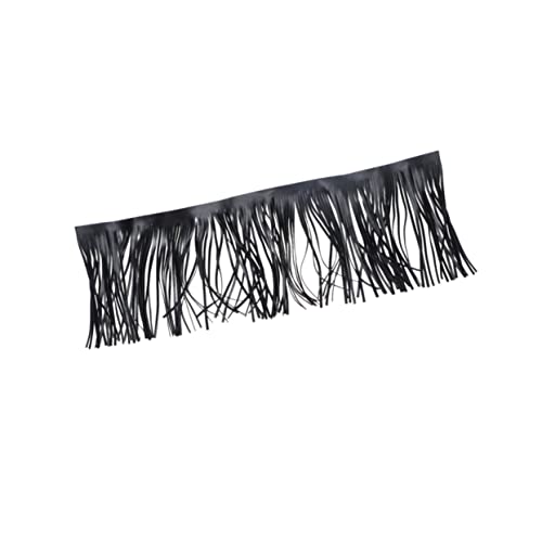 ARTIBETTER 1Pc DIY Garment Accessories Wide Double Sided Black PU Leather Fringe Tassel for Clothes Costumes Handbags Home Decor Durable Versatile Design for Creative Projects