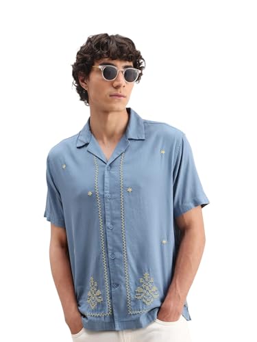 Image of Rare Rabbit Boxy fit Embroidered Shirt
