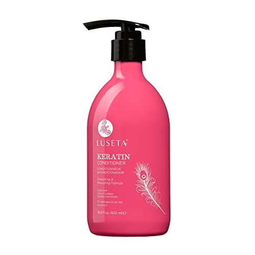Image of LUSETA Keratin Conditioner for Damaged Hair,Frizz Control & Strength 16.9oz | Deep Moisture Conditioning - Nourishes Dry Hair, Improves Softness for Color Treated Hair, Strengthening Weak Brittle Hair