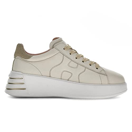 Hogan Rebel Sneaker Donna H564 In Nappa Avorio - Suola Extralight E Memory Foam, Made In Italy - HXW5640DN61 RCB367T - 6