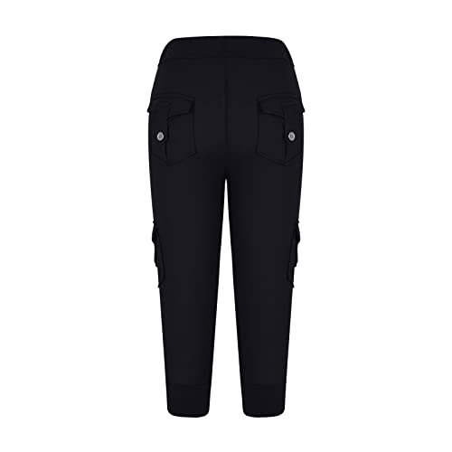 Cargo Capris for Women with Multi-Pocket Summer Mid Rise Lightweight Jogger Pants Stretchy Tactical Tavel Hiking Pant3
